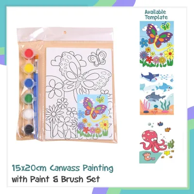 Canvas Painting Set with Brush And Paints Activities for Kids Art Leaning