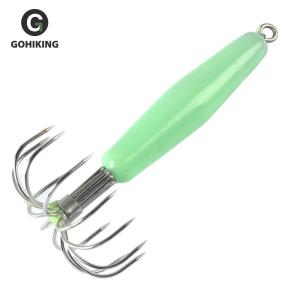 12 Claw Luminous Squid Jig Hooks Portable Squid Hooks Glow in Dark Cuttlefish Jig for Freshwater Saltwater Fishing