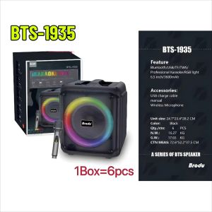 BTS-1935 6.5 inch IKARAOKE BOX professional system Bluetooth speaker with microphone