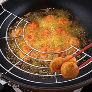 26cm/32cm Stainless Steel Frying Oil Strainer Steam Rack Oil Drainer Mesh Colander Filter Frying Pan Oil Drain Rack Kitchen Accessories