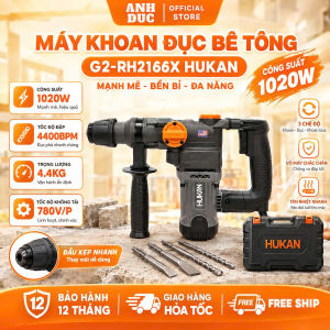 Máy Khoan Đục Bê Tông HUKAN G2-RH2166X Công Suất 1020w 3 Chế Độ Khoan Đục Motor Dây Đồng Bền Bỉ Mạnh Mẽ - Tặng 5 Mũi