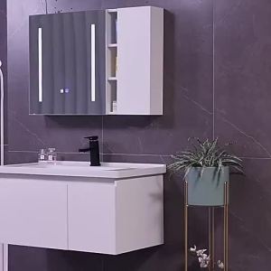 Solid Wood Bathroom Cabinet Combination Bathroom Ceramic Integrated Washbasin Bathroom Cabinet Washstand