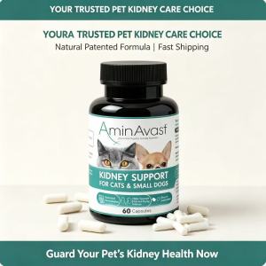 AminAvast Kidney Support Capsules for Cats & Small Dogs 60ct Natural Renal Care Supplement