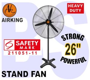 AIRKING Industrial Stand Fan 26inch. 3 blade fan with cross base. strong and powerful. stable & long lasting. 3 speeds. oscillation.