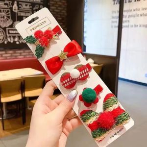 Christmas Box Gift 8 in 1 Box Hair Accessories Baby Girls Antlers Hair Clip Kid Hair Pin 圣诞发夹礼盒可爱鹿角毛球发饰