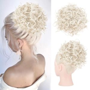 FOUNDTWO Tiệc tùng Thời trang Hàng ngày Tóc Giả updo Nối tóc Phụ kiện tóc Dây rút đàn hồi Kẹp vào Phụ nữ Búi Tóc xoăn lộn xộn Búi Tóc tổng hợp Mảnh tóc giả Chignon sóng lớn