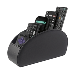 GONUUWGL PU Leather Remote Control Holder Modern Universal  Storage Box Shelf Cable Management Remote Control Organizer