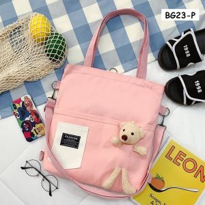 Canvas Handbag Women Shoulder Tote Bag with Removable Strap Crossbody Wear Resistant Casual Fashion Zipper Bag Student Tutorial Bag