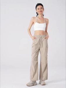Quần yếm chống nước mới Lulu cho ngoài trời nữ chiến thuật leo núi quần quần chống gió Quần Legging rộng Mỹ