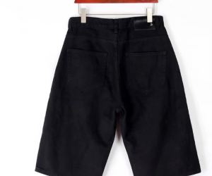 G7 Summer European and American Hip-Hop Denim Shorts for Men Trendy Loose Seven-Point Pants Plus Size Pure Black Mid-Length Pants for Big and Tall Men 7/7