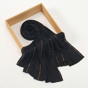 New Modal Solid Color Rhinestone Long Scarf Headscarf Wholesale    High-quality breathable soft-touch mercerized cotton scarf for women