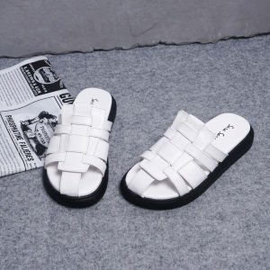 Sarasara NATASHA Sandal Slip-On Kulit PU Motif Anyaman Super Empuk