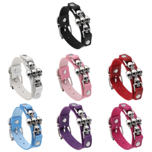 Edgy Crossed Bone Bracelet With Punk Rock Skull Charm Synthetic Leather Wrist For Alternative Style Statements