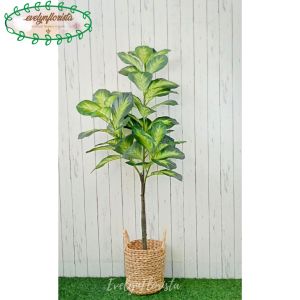 Tanaman Artificial Pohon Imitasi Bahagia Hijau X3 T140 Pot Dasar Cover Eceng Gondok Handle Dekorasi Ruangan