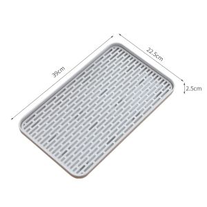 Versatile Double-Layer Drainer with Drip Tray – Dish Fruit Mug Utensil & Tea Tray Holder for Kitchen Counter