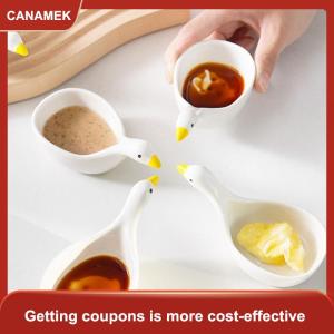 【CANAMEK】 Châu Âu gốm bộ đồ ăn trắng muỗng Bát trứng cá muối Snack tấm trái cây Platter nhà hàng nhà bếp gốm bộ đồ ăn Bát tấm
