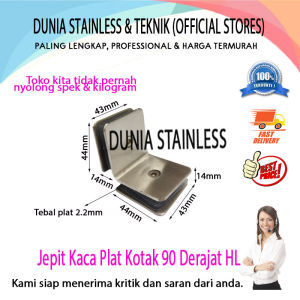 Jepit Kaca Plat Kotak 90 Derajat HL