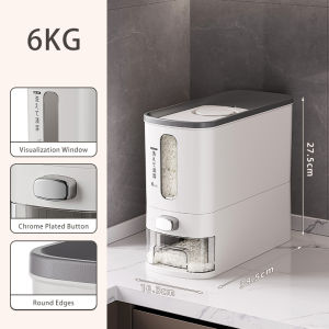 Tầm Nhìn 6Kg/12Kg Loại Báo Chí hộp đựng gạo gạo Nhật Dispenser Khe Thùng gạo Với cửa sổ trong suốt Nhà Bếp Lưu Trữ Container Ngũ Cốc Dispenser Côn Trùng Bằng Chứng