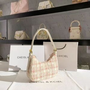 2023 baru tas wanita denim retro tas bahu jinjing half moon underarmTas VintageTas EleganTas Pesta BAO079