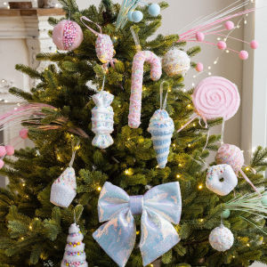 EDIHP  จี้คริสต์มาส ลูกบอลโฟม ลูกอม ไม้ค้ำยัน ต้นคริสต์มาสประดับ ตกแต่งคริสต์มาส ตกแต่งคริสต์มาสจี้