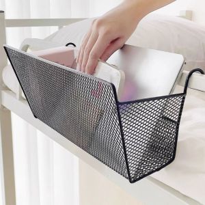 TIMES LORD Heavy-Duty Bedside Hanging Basket Iron Large Capacity Metal Organizer Multi-Functional Space Saving Sundries Storage Basket for Home