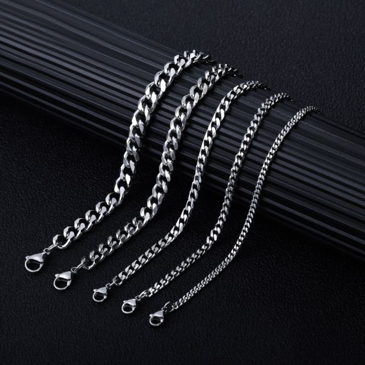 St.kunkka 1 Buah 55cm Kalung Uniseks Sederhana Penggilingan Enam Sisi Baja Tahan Karat Aksesori Fashion untuk Hadiah dan Hadiah Ulang Tahun