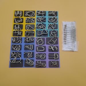 33Pcs Metal Puzzle Ring IQ Toy Brain Teaser Challenge Set Educational Game For All Ages