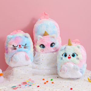 2022 Tas Ransel Bulu Unicorn Mata Buka Backpack Unicorn Girl anak lucu