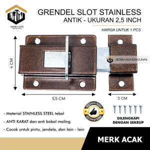 GRENDEL / SLOT KUNCI PINTU JENDELA ORIGINAL 100% TEBAL JUMBO KUAT MUDAH ( SLOT ALA HOTEL)