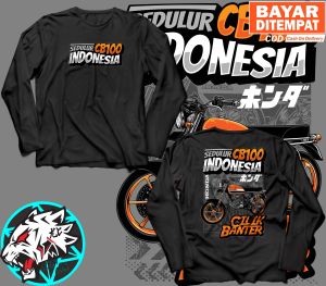 KAOS BAJU LENGAN PANJANG HONDA CB 100 SEDULUR CB100 INDONESIA BIG SIZE JUMBO KAOS CB 100 PRIA WANITA