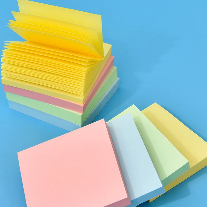 Deli Sticky Notes 100 Sheets 76 x 76mm Strong and Long-lasting Adhesive but Remove-clean Notes, Repositionable, Stick on many Surfaces EA01303