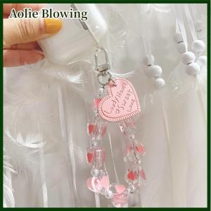 Aolie Pha lê tình yêu trái tim dây buộc chống mất Vòng đeo tay cho điện thoại di động trường hợp dây đeo cổ tay xe Keychain dễ thương điện thoại quyến rũ