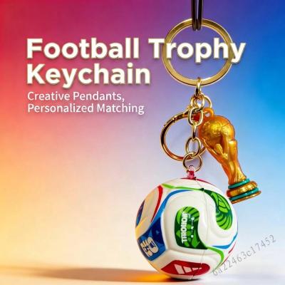 2026 World Cup Keychain - Football Trophy Fan Gift