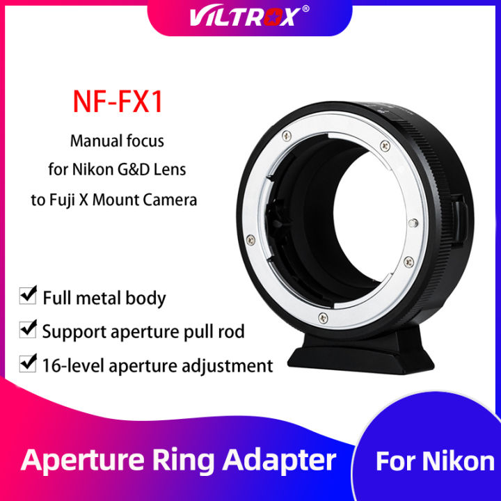 Viltrox NFFX1 Lens Adapter w/ Tripod Mount Aperture Ring for Nikon G&D