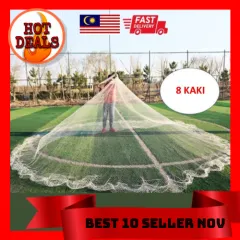 12 Feet Hand Cast Thrown Fishing Net with Flying Disc and Chain