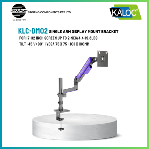 Kaloc DM02 Purple Black 17-32inch Gaming Monitor Arm Single Arm Display Mount Bracket | Full Motion Adjustable Bracket | 9KG Max Load | VESA 75x75/100x100mm
