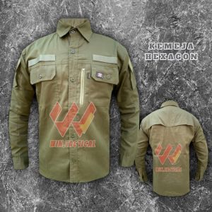 KEMEJA MURAH TACTICAL HEXAGON VELCRO LENGAN PANJANG TERMURAH PREMIUM