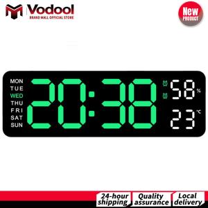 Digital Alarm Clock LED Desk Alarm Clock Large Number Display USB Charging Electronic Wall Clock Temperature/Date Dual Alarm Clock for Students