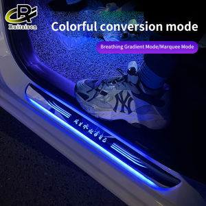 Car door light logo Projector Laser lamp USB Power Moving LED Welcome Pedal Car Scuff Plate Pedal no wiring