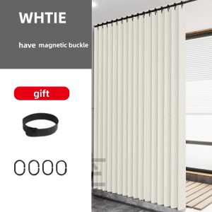 Foldable Shower Curtain Non punching Waterproof Magnetic Buckle Bathroom Partition Shower Dry Wet Separation Shower Curtain