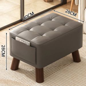 Sacesr Solid Wood Frame Stools Simple Style Square Stool Modern Waterproof Footstool Practical Household Indoor Living Room Furniture Q8H3K