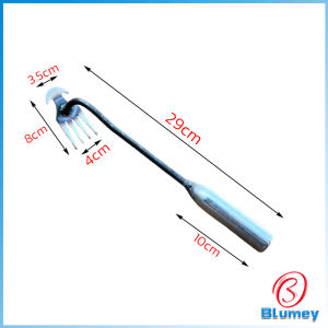 Blumey คราดเก็บหญ้า แบบ mini อุปกรณ์ทำสวน คราดเหล็ก หัวคู่จอบขุดดิน 4 ฟัน ขุดหญ้า ขุดดิน rake