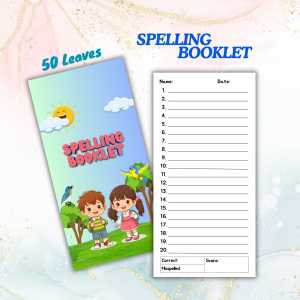 Colored Spelling Bee Workbook for Children 5 to 10 Years Old