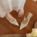 Giày Cao Gót Nữ Mũi Nhọn Phối Ren Nhẹ Nhàng Đế 5cm Giày Sandal Thiết Kế Sang Trọng Kiểu Pháp CG8 
Taoladyshoes. 