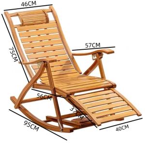 GD470 Ghế thư giãn có MASSAGE chân - ghế thư giãn ghế nằm đọc sách ghế lười bằng gỗ tre - ghế xích đu bằng gỗ