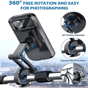 Adjustable Waterproof Motorcycle Bike Phone Holder Case Stand Moto Bicycle Handlebar CellPhone