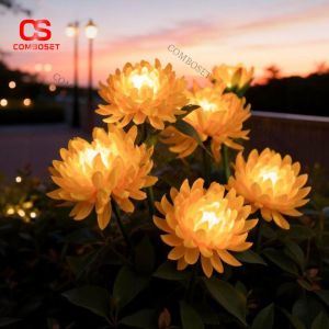 Combo 5 Đèn Trang Trí Ngoài Trời NLMT Hình Hoa Cúc Cao Cấp