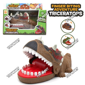 Dino Finger Biting Game Triceratops Edition Teeth Dentist Toy Game Light Sound Effect
