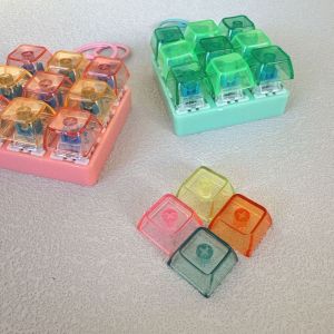 MINIFELE 262 Key Button Keyboard Keychain 9 Keys Transparent Finger Toy Decompression Stress Relief Pinch Toy Adult