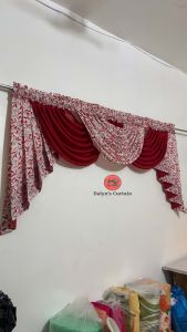 DALYNS CURTAIN | TWO TONE PRINTED GEENA PONGEE SWAG LOOP DESIGN VALANCE CURTAIN FIT/GOOD FOR WINDOWS